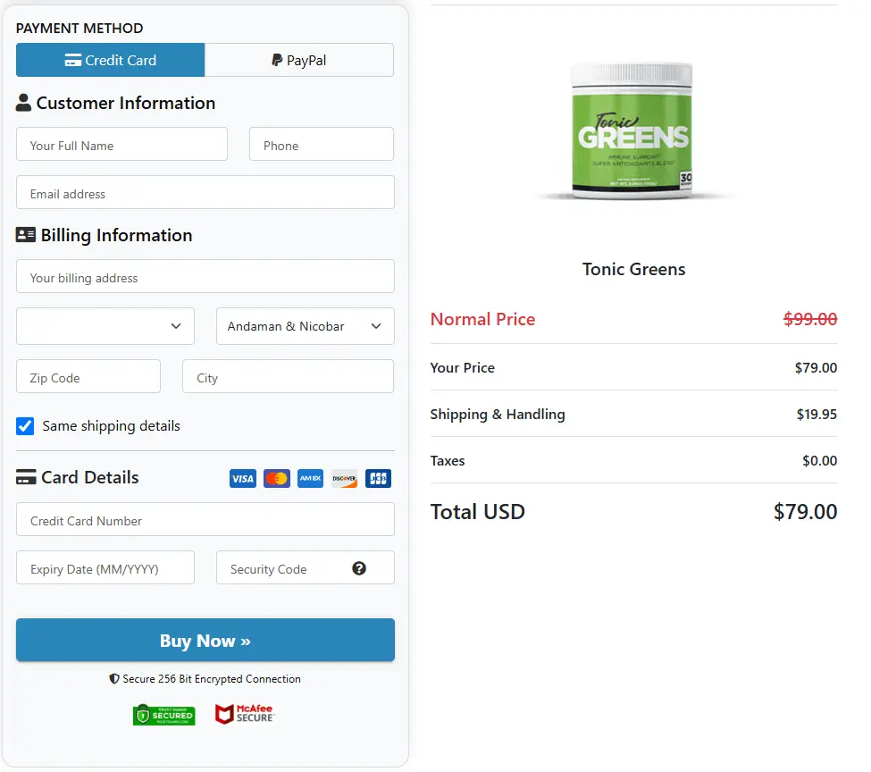 tonic-greens-order-page